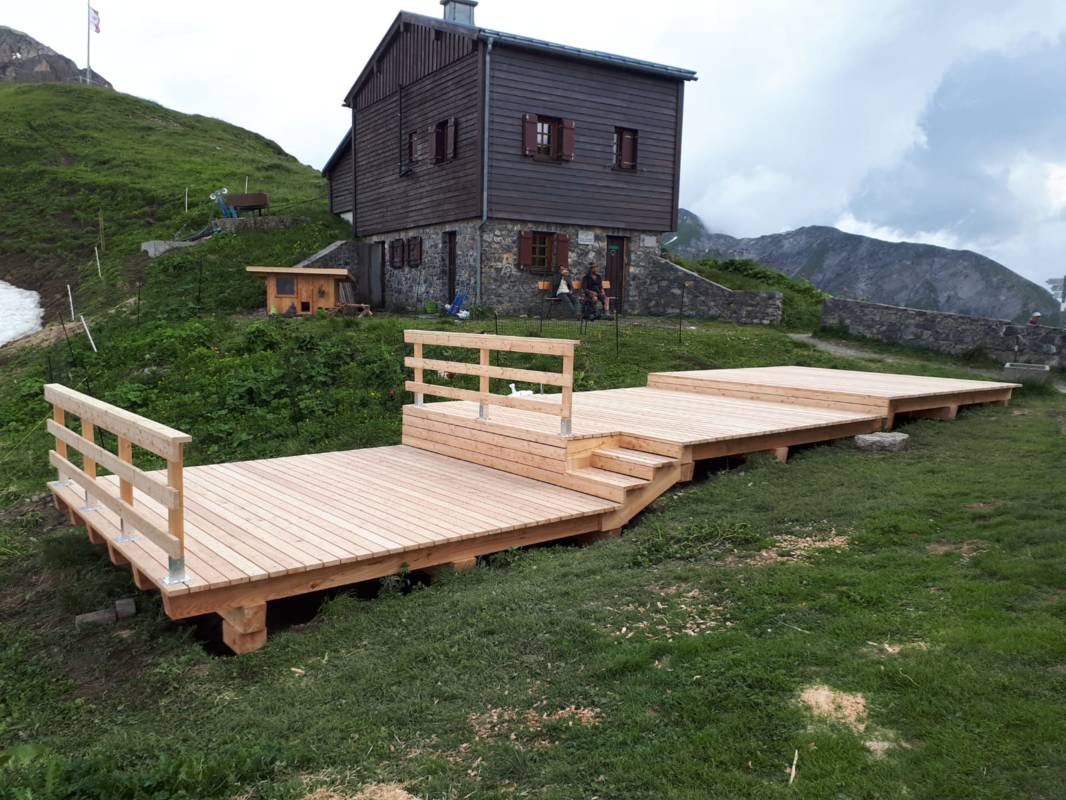 Stuttgarter Hütte Terrassenbau