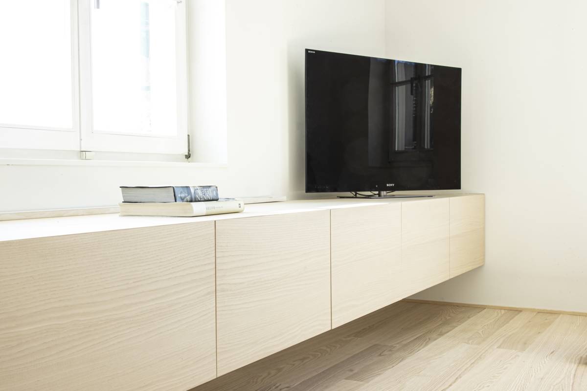 Wohnzimmer Tv Möbel Esche hell Holz