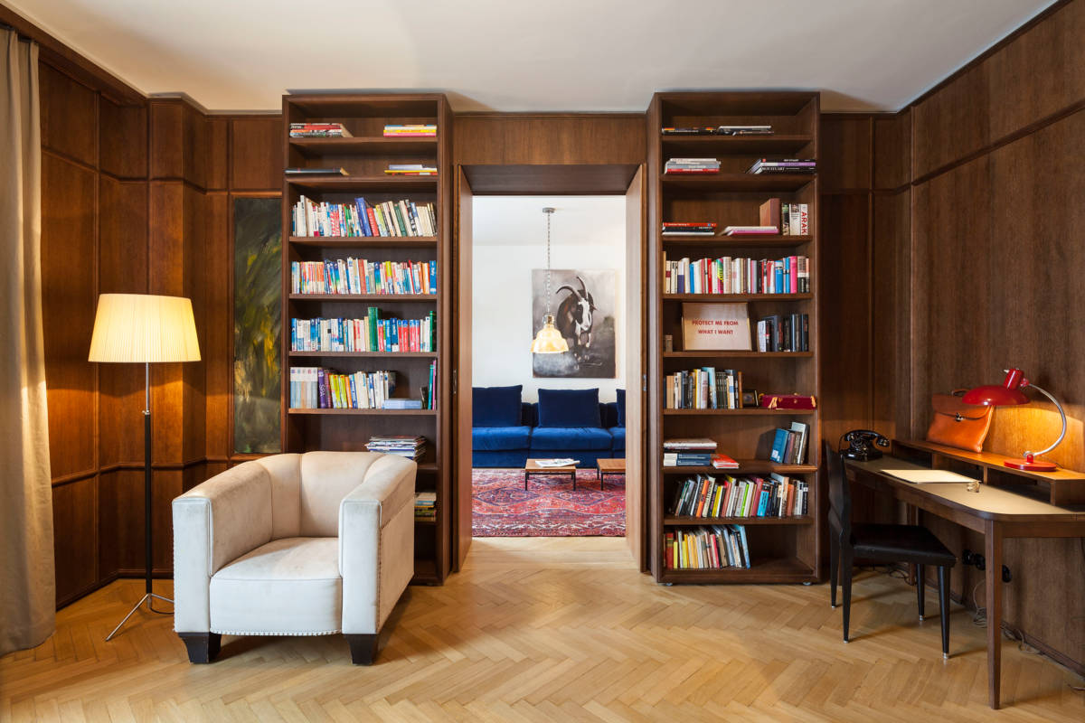 Wohnzimmer Eiche gebeizt Bücherregal