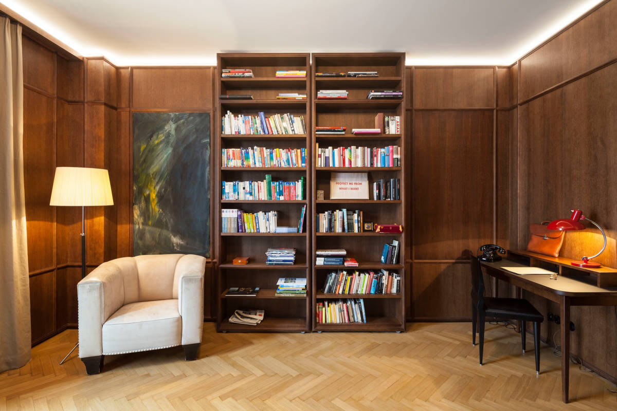 Wohnzimmer Bücherregal Eiche gebeizt Tabak