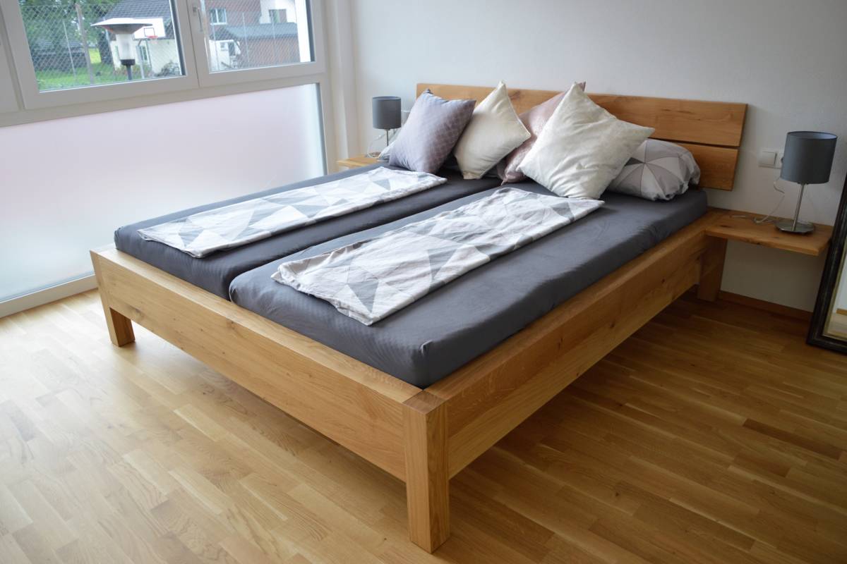 Bett Eiche Ast rustikal Massivholz