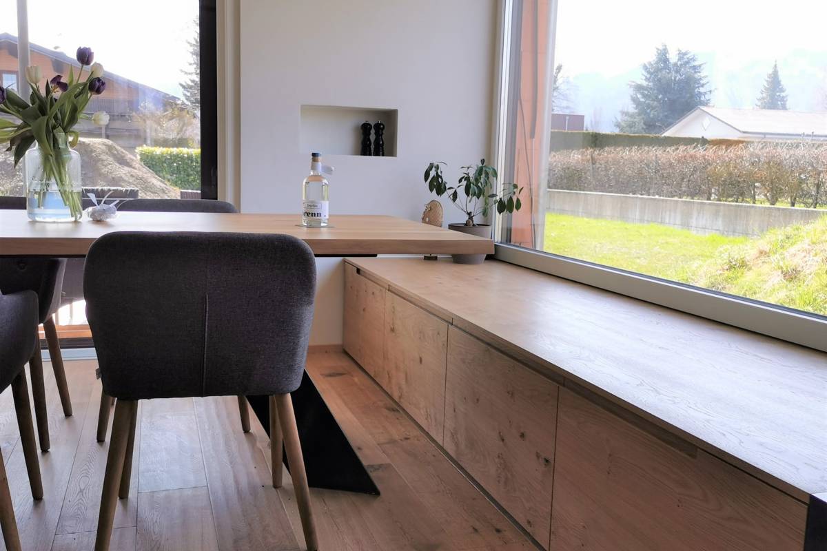 Tisch Eiche Schwarzstahl