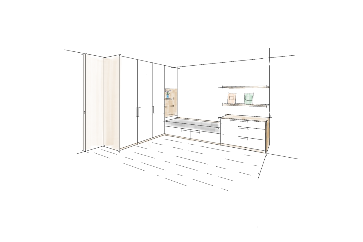 planen 2D Vorentwurf Skizze Copic