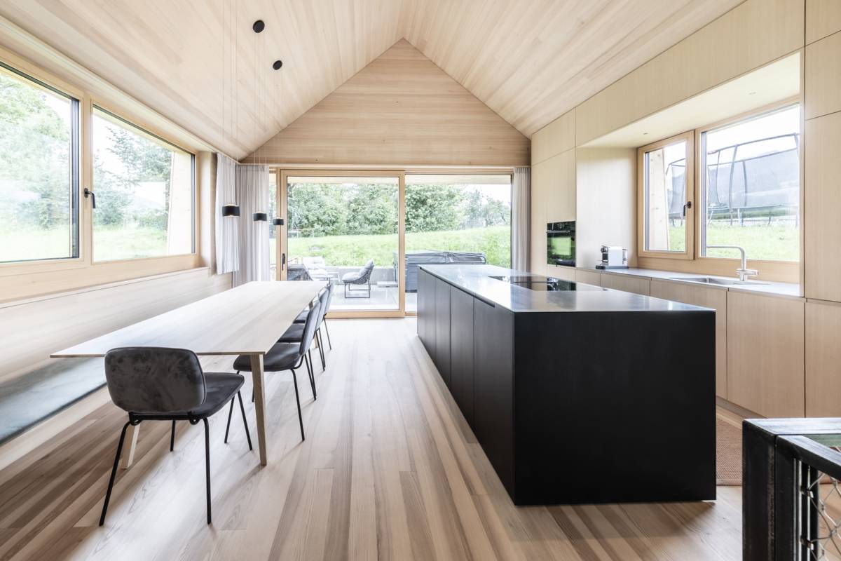 Küche, Holz, Bregenzerwald, Edelstahl, Massiv, Esche, Tannentäfel