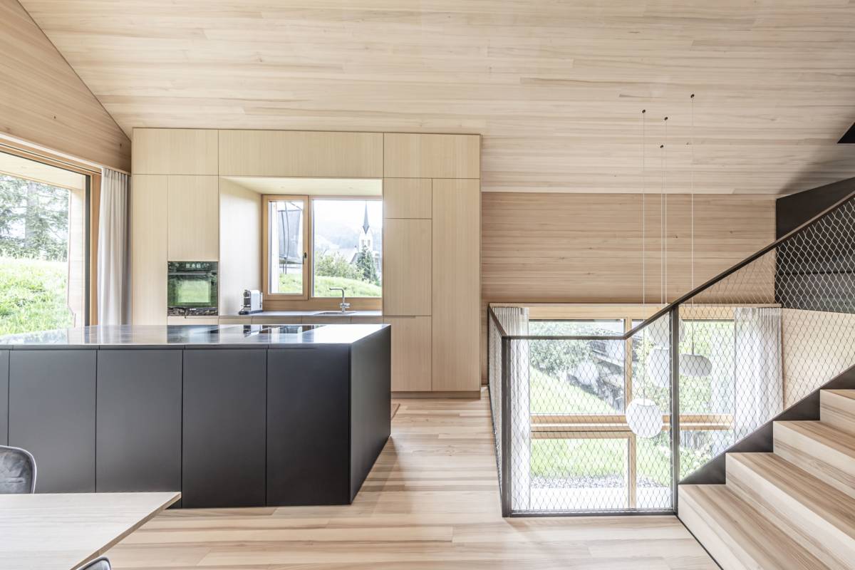 Küche, Insel Schwarz, Küchenzeile Esche, Holz, Möbel, Tischlerei