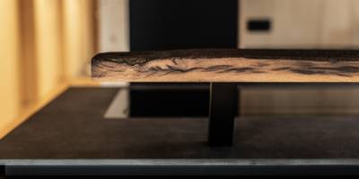 Küche Schwarz Matt Eiche Theke Brett