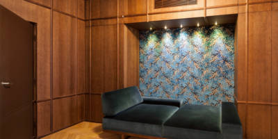 Wohnzimmer, Beleuchtet, Couch, Eiche