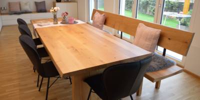 Tisch Asteiche rustikal Baumkante geölt