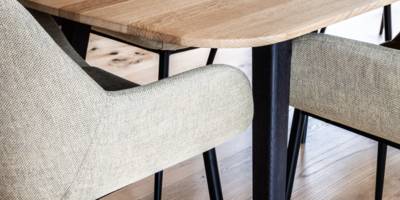 Runder Tisch Eiche Füße schwarz