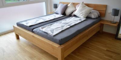 Bett Eiche Ast rustikal Massivholz