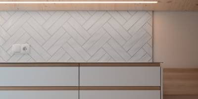 Küche Weiß Esche Holz Matt Griffdetail