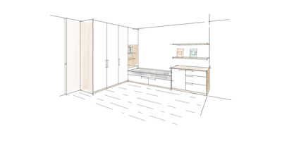 planen 2D Vorentwurf Skizze Copic