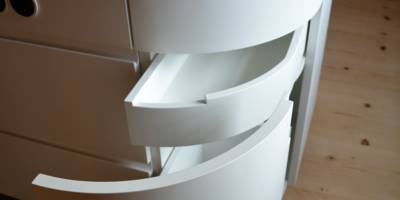 Küche Insel rund weiß Laden rund