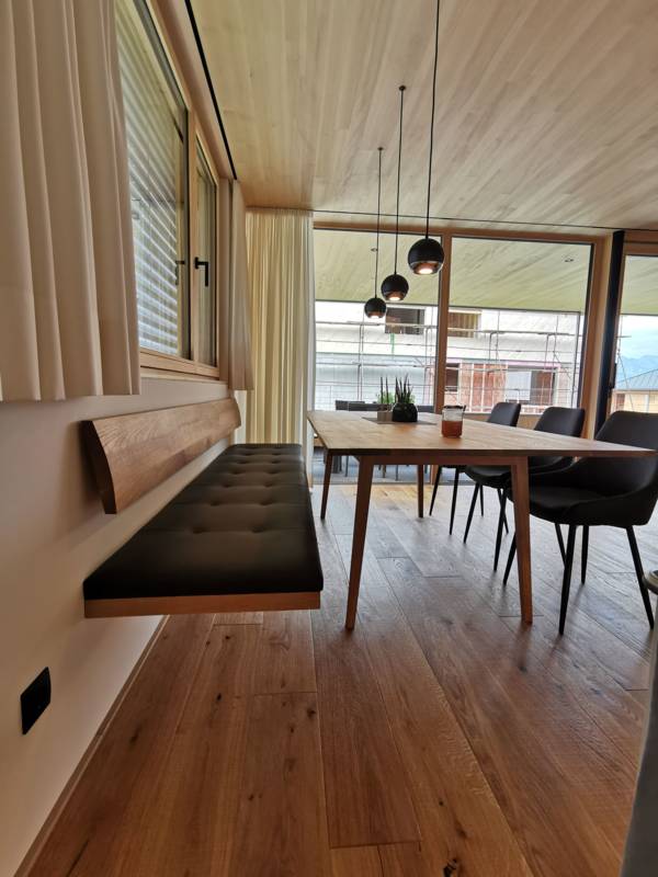 Bank Polster Eiche Tisch