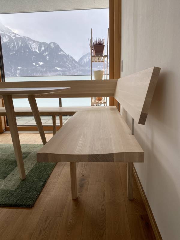 Tisch Esche Massivholz Bank